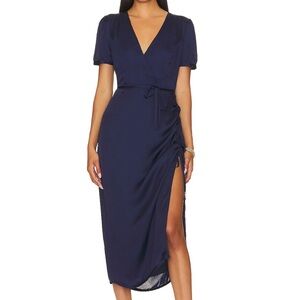 PAIGE Navy Midi Dress
